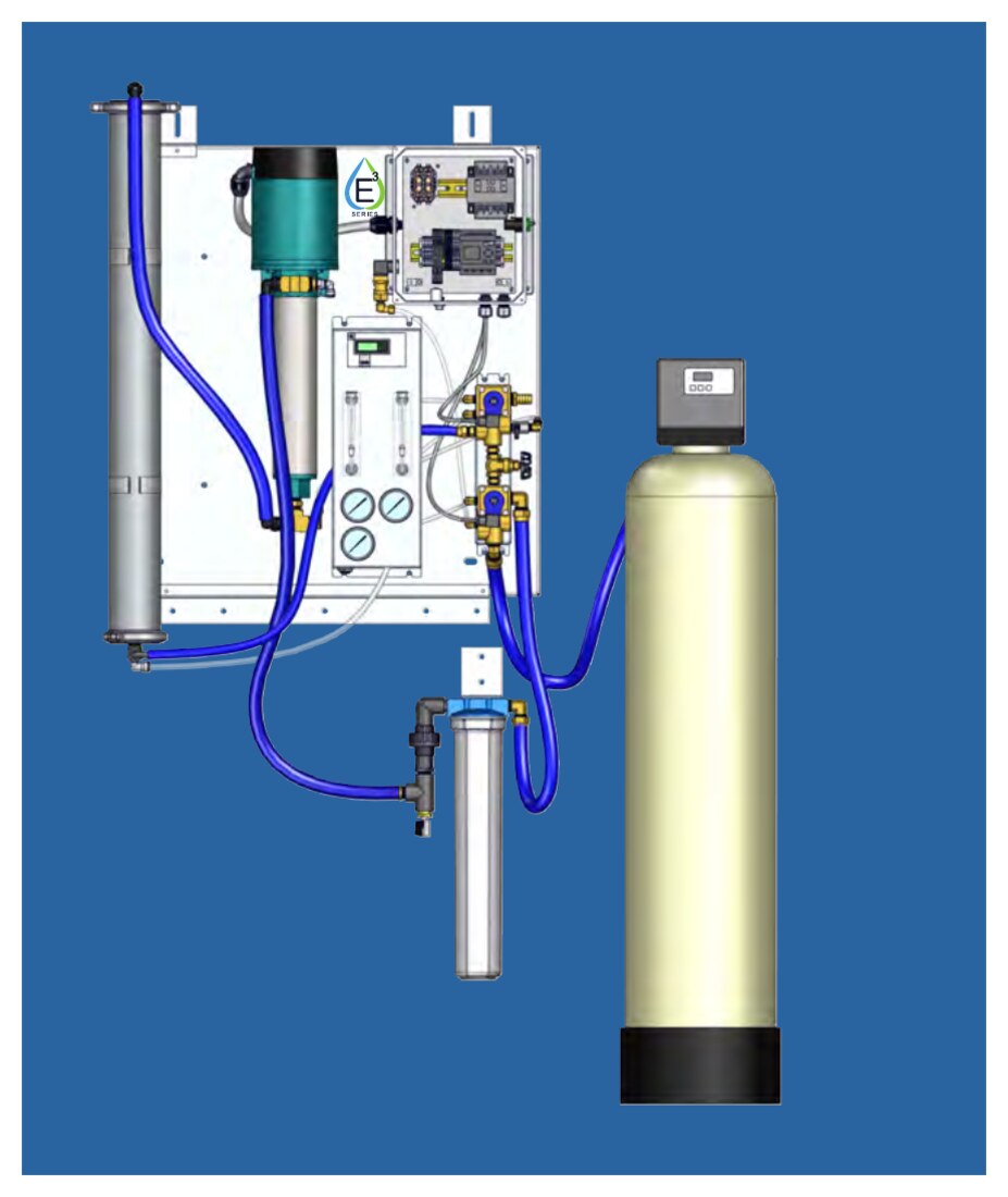 PurClean E3 Series RO Spot-Free Rinse 3,000 GPD wall-mount system with carbon tank